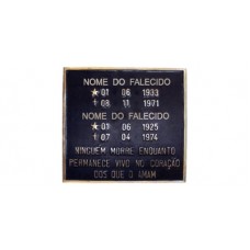 Placa Dupla sem Foto com Friso Reto